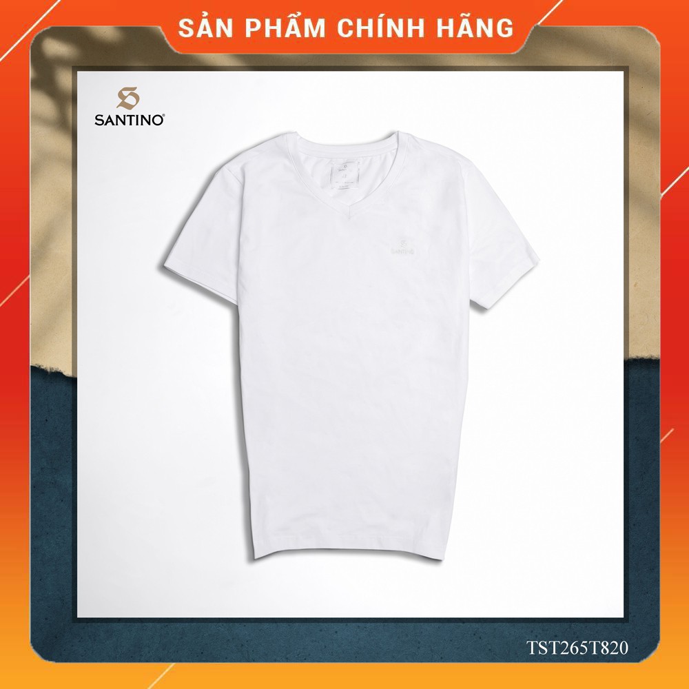 [Hàng hiệu-Giá Shock] Áo thun nam, Áo phông nam cổ tim Santino chất cotton co giãn thoải mái, phù hợp mọi lứa tuổi