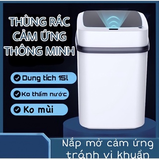 [ORDER] Thùng Rác Cảm Ứng Thông Minh Có Nắp Đóng Mở Tự Động Thùng Rác Mini Cảm Biến Cao Cấp Thể Tích 15L
