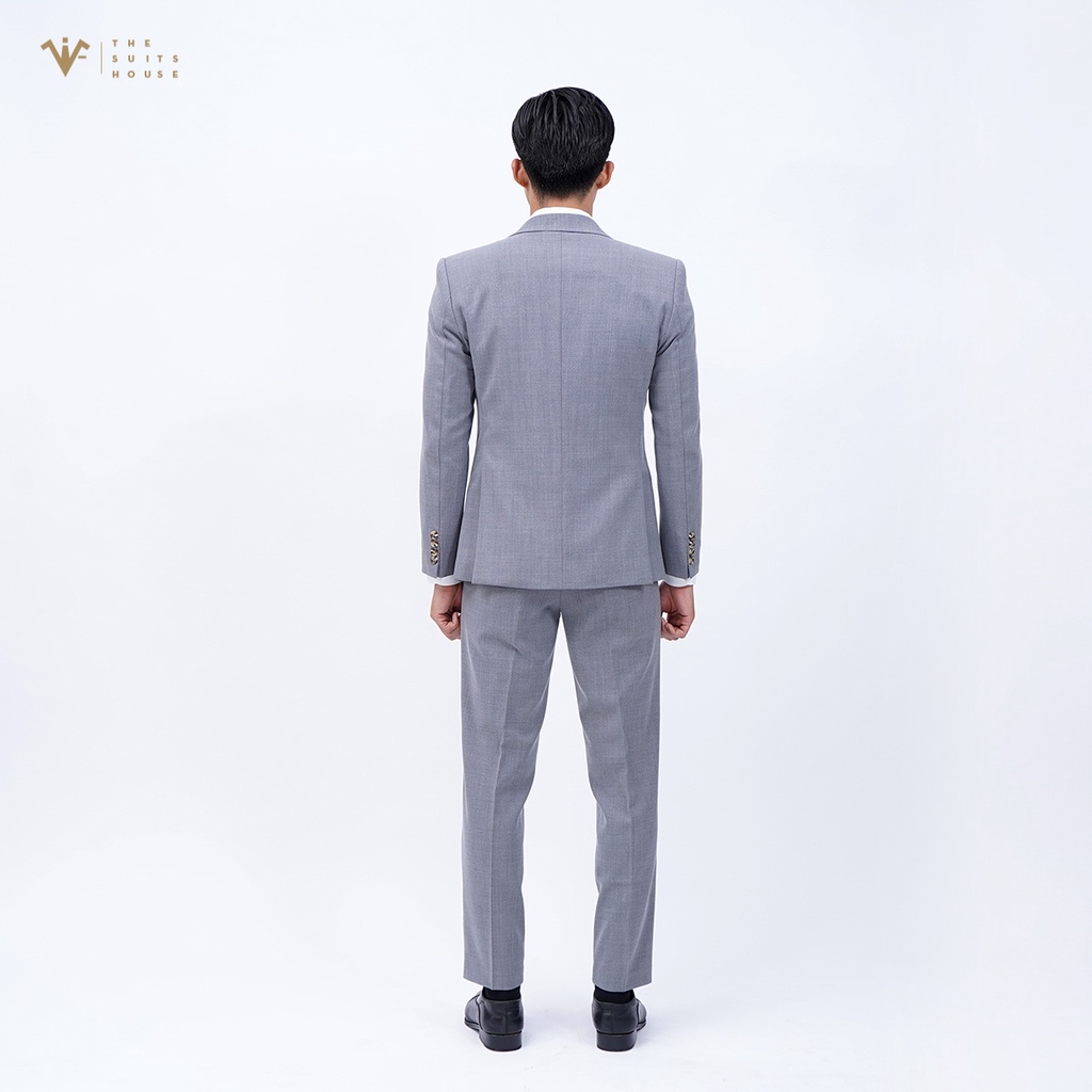 Bộ vest nam xám nhạt 1 khuy 2 túi, suits sartorial The Suits House