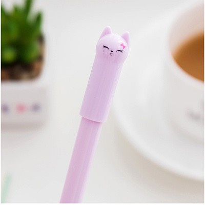 Set 6 Bút gel đen nắp đậy ngòi 0.5mm màu xinh xắn phụ kiện văn phòng phẩm