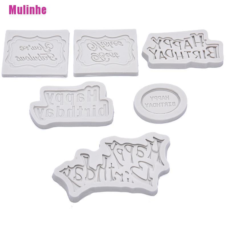 Khuôn Silicone Tạo Hình Chữ Happy Birthday 3D Trang Trí Bánh