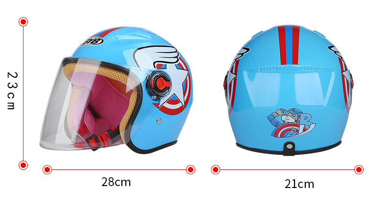 Must-have in rainy season,Byb / Asia 802 children's cartoon helmet autumn winter half helmet cute helmet four seasons helmet electric car helmet