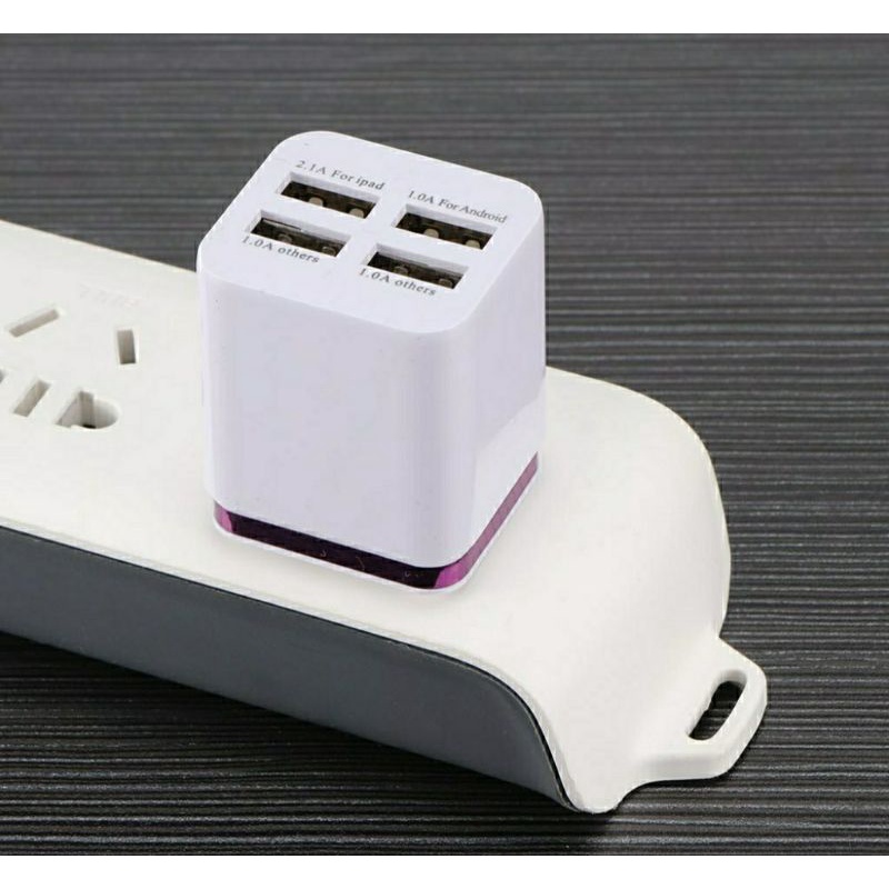 Củ Sạc 5.1a 4 Trong 1 Cổng Usb Us / Eu Cho Điện Thoại