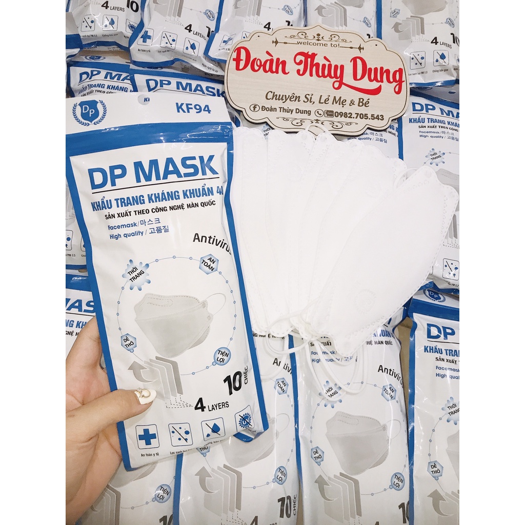 1 túi 10 cái Khẩu trang người lớn 4D ĐP MASK -KF94 Hàng chính hãng của Công Ty TRƯỜNG PHÁT