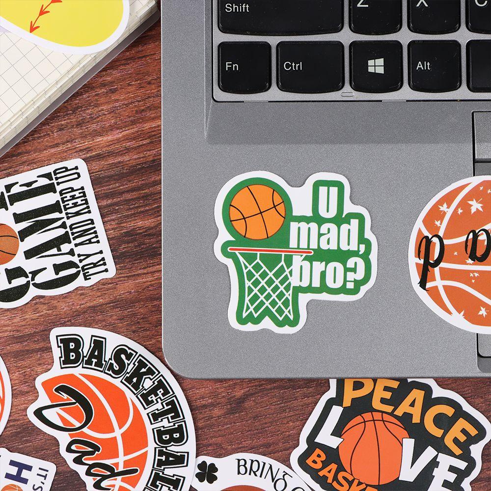 Bộ 50 Sticker Dán Trang Trí Sổ Tay Hình Quả Bóng Rổ Nhiều Màu Sắc