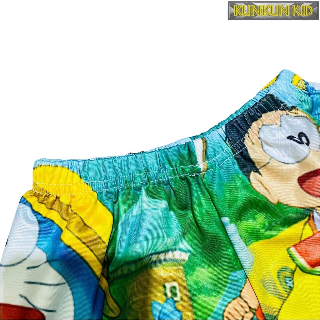 Đồ bộ bé trai chất Thun lạnh in hình Doraemon size đại cho trẻ từ 10-40kg Kunkun Kid BL138