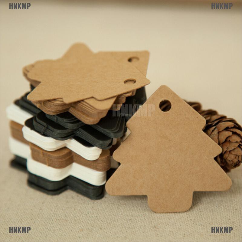 50 miếng giấy kraft hình cây thông trang trí giáng sinh tiện lợi