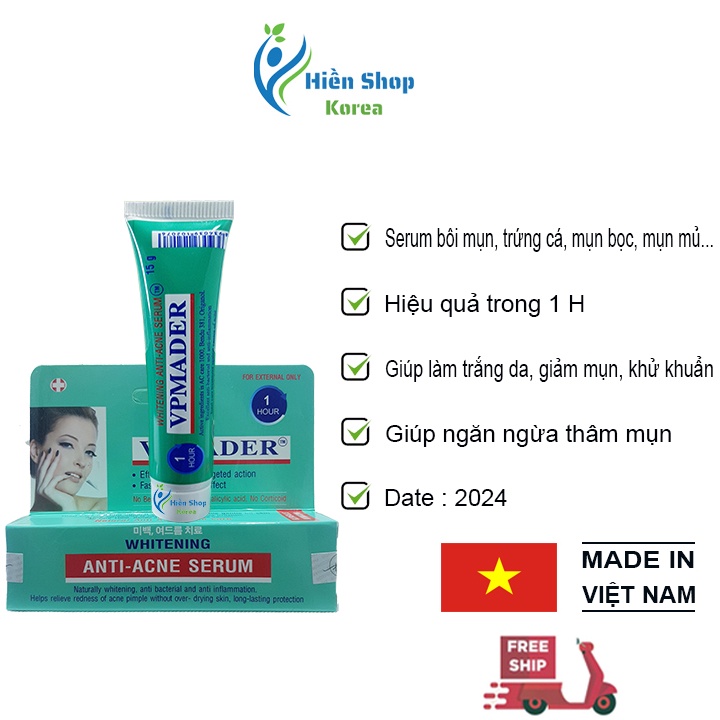 Kem bôi mụn, serum bôi mụn Anti-acne serum làm trắng da,giảm mụn,hỗ trợ ngừa thâm mụn