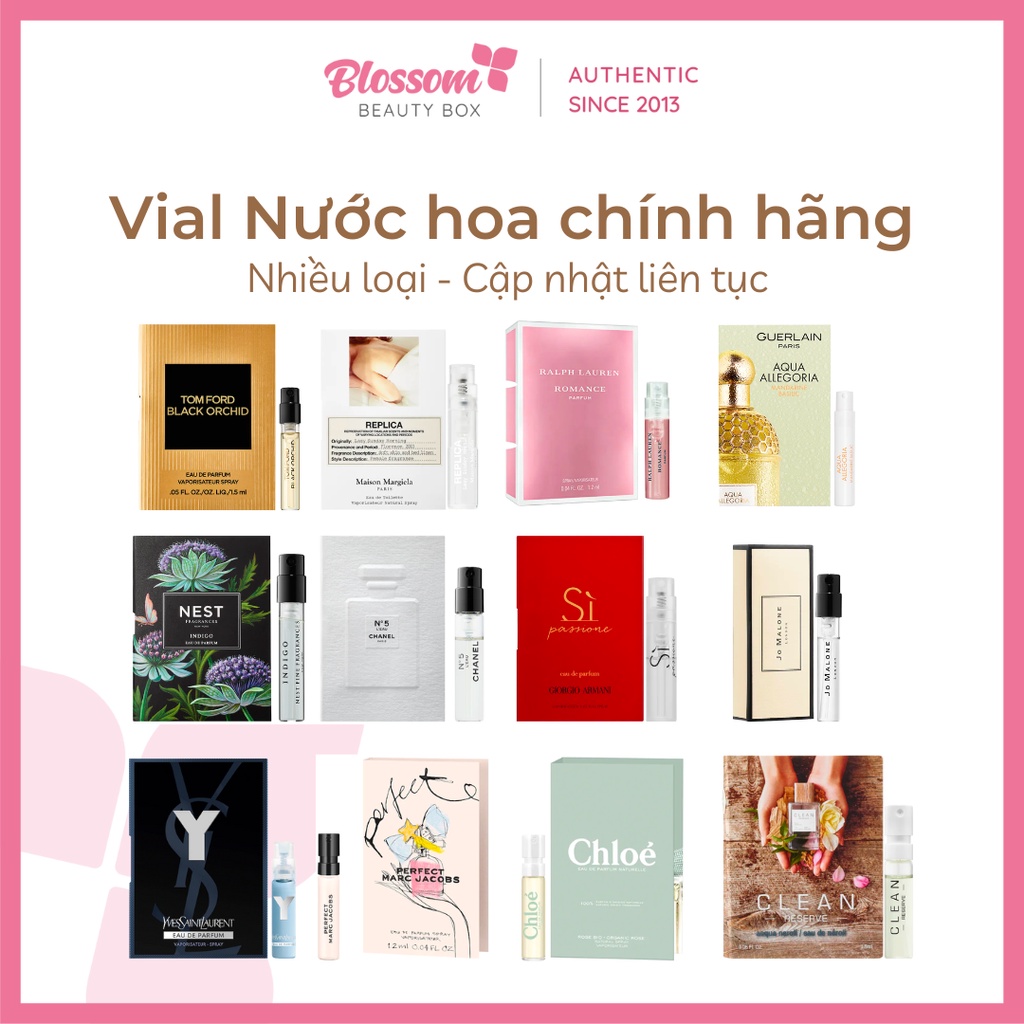 Vial nước hoa chính hãng 100% nhiều loại