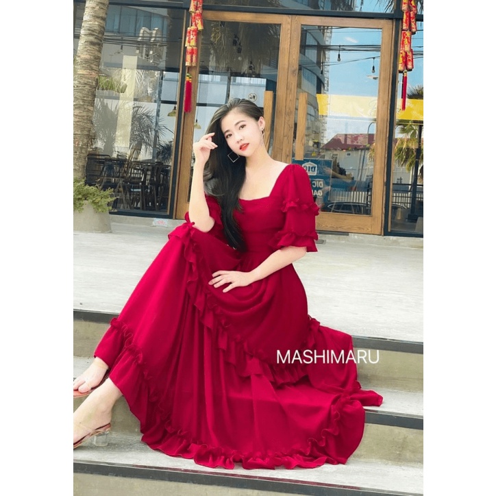 (FREE SHIP) MẪU HOT ĐẦM VOAN XÒE MAXI DÂY CỘT NƠ SAU THẦN TIÊN TỶ TỶ PU HHP