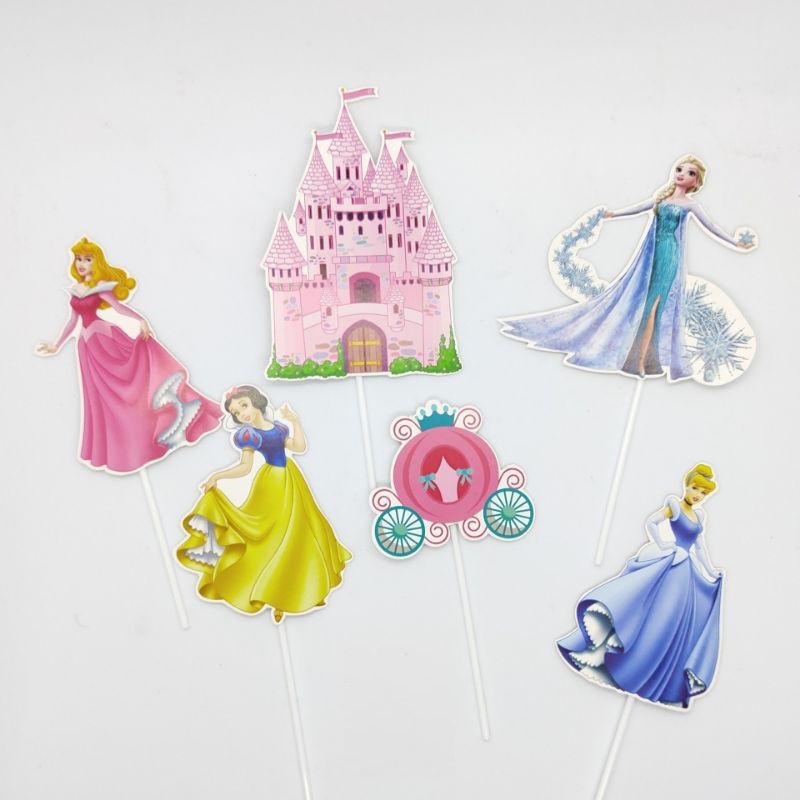Set cắm giấy công chúa lâu đài trang trí bánh kem