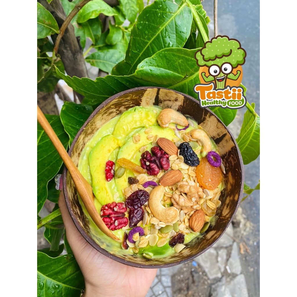 Set bát chén gáo muỗng dừa TASTII thần kì cao cấp dùng ăn ngũ cốc, granola, salad, hoa quả