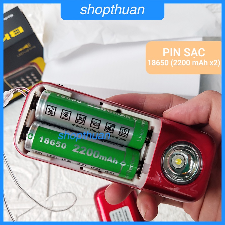 [Mã ELHACE giảm 4% đơn 300K] Loa BKK K51 - 2 Pin Có Đèn Pin, Nghe Thẻ Nhớ, USB, Nghe FM Radio