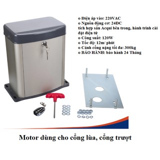 Mô tơ cổng trượt, cổng lùa tự động sliding gate PY300DC 24VDC an toàn tuyệt đối - hành trình cài đặt điện tử