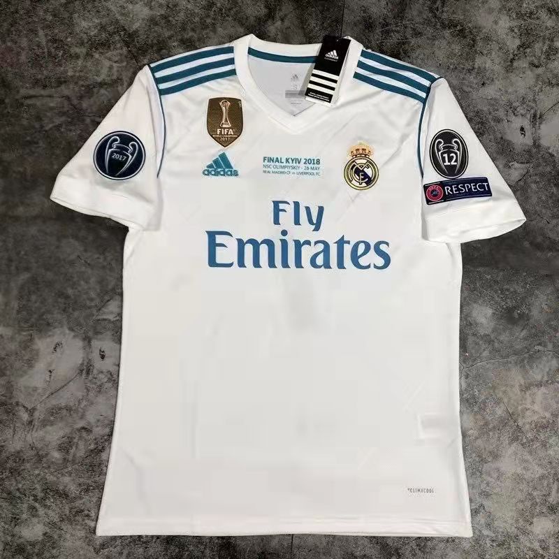 Áo Thun Bóng Đá Tay Ngắn Ronaldo Phong Cách Retro 2017/2018