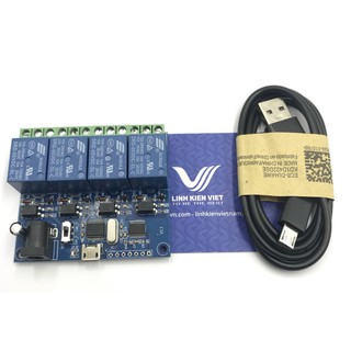Module Relay 4 kênh - V2 5V Bật Tắt Qua Cổng micro USB - S4H2