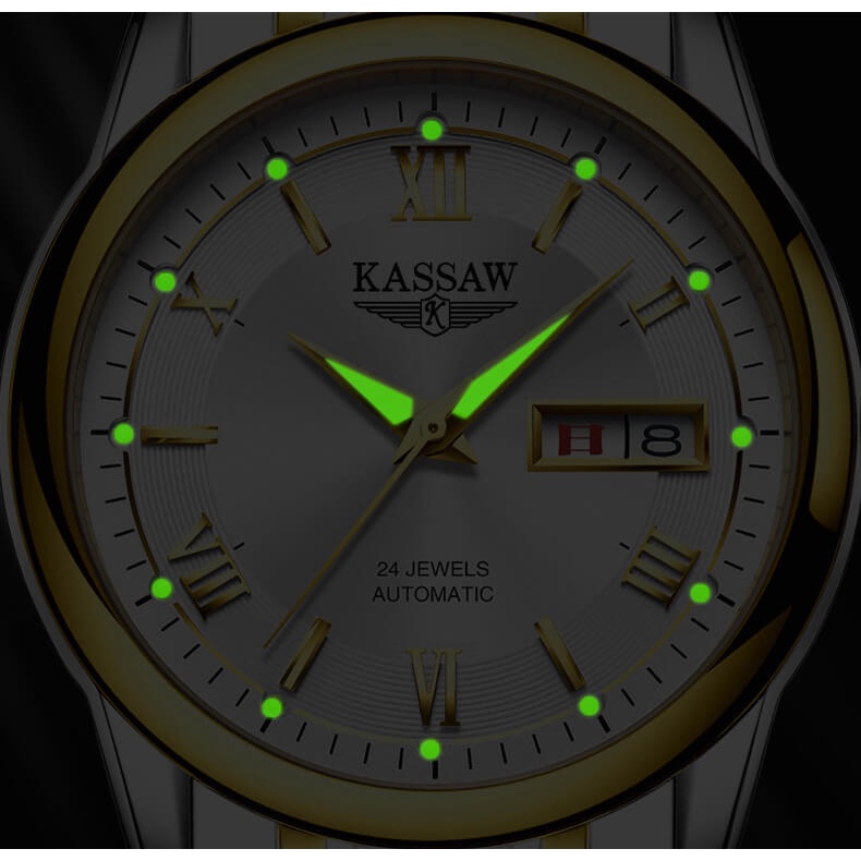 Đồng hồ nam chính hãng KASSAW K812-1  Kính sapphire ,chống xước,Chống nước ,BH 24 tháng,Máy cơ (Automatic) ,dây da xịn
