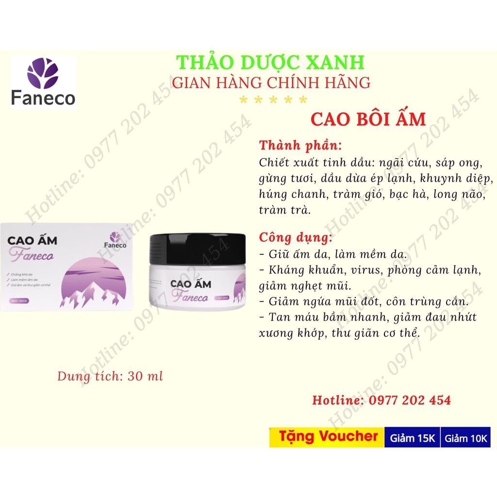 Cao bôi Ấm Faneco [Chính Hãng]