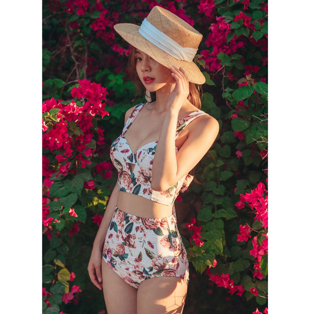 Đồ Bơi Bộ Bơi Bikini Hai Mảnh Họa Tiết Hoa Nơ Lưng Điệu Đà B002 | BigBuy360 - bigbuy360.vn