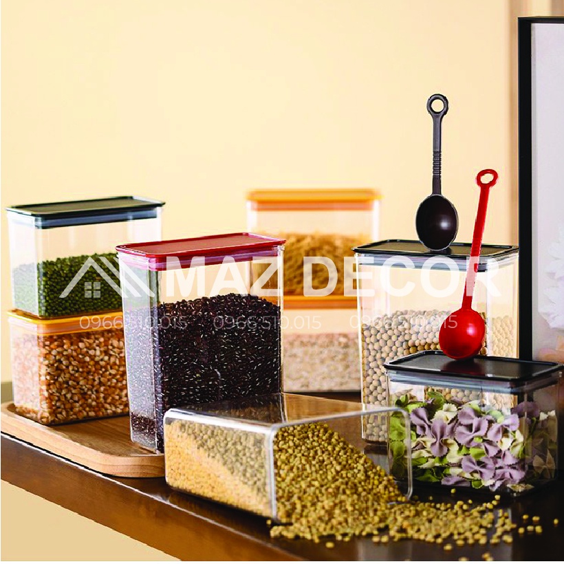 Giá sỉ tại xưởng Hộp nhựa meka trong nút gài silicon giữ mùi kín đựng cafe cà phê bột hạt nguyên liệu pha chế nấu nướng