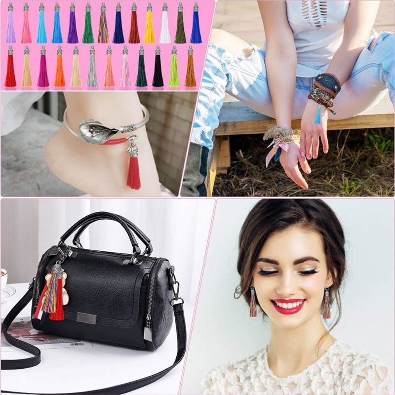 Dây Tua Rua Bằng Sợi Nylon Dùng Làm Móc Khóa / Điện Thoại Phong Cách Vintage