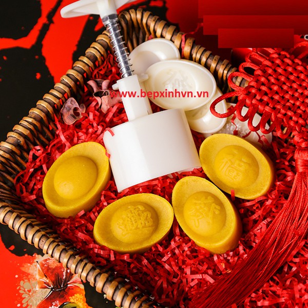 Khuôn trung thu lò xo 50g 4 thỏi vàng
