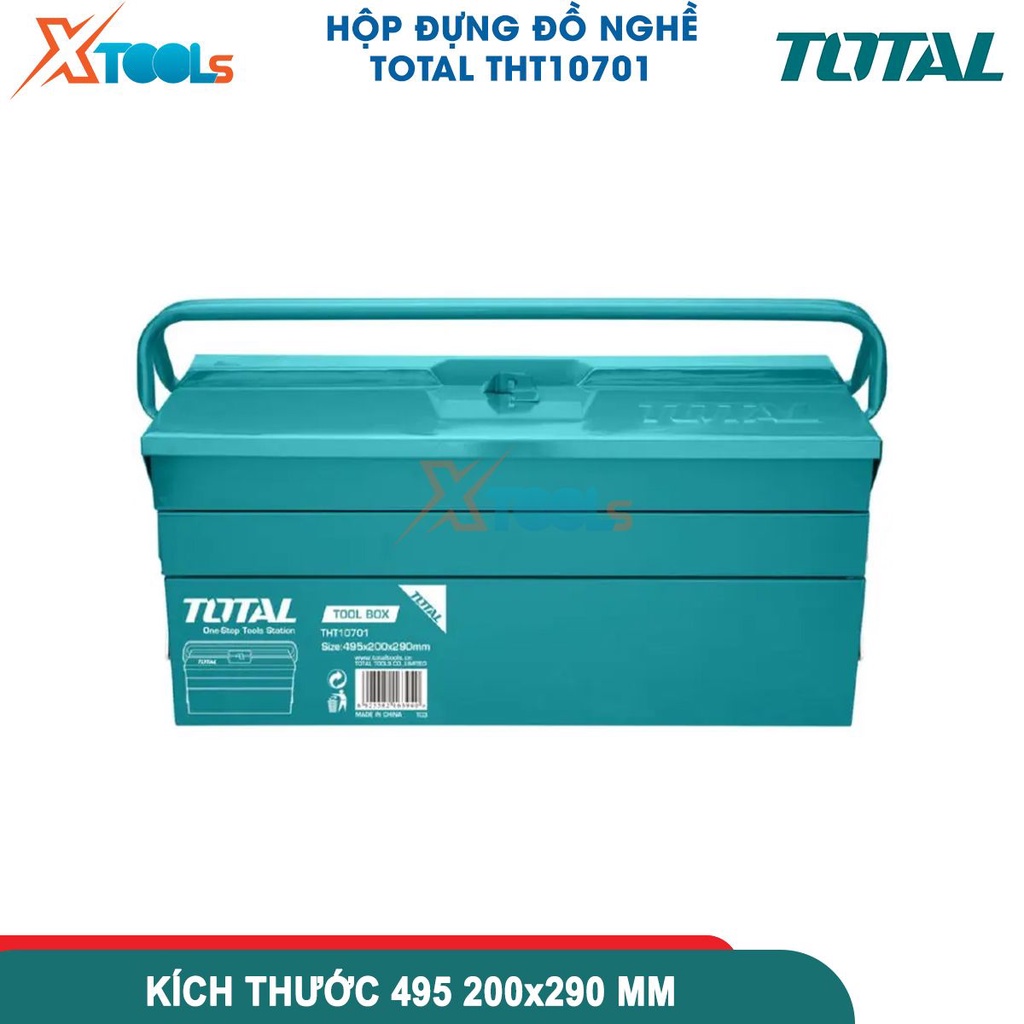Hộp đựng dụng cụ đa năng TOTAL THT10701 495x200x290mm hộp đồ nghề 3 tầng tấm thép dày 0.6~0.8mm [CHÍNH HÃNG][XTOOLS]