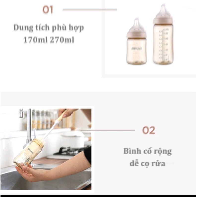 Mẫu Mới Bình sữa moyuum Hàn Quốc❤️chính hãng❤️freeship ❤2 cỡ bình 170ml/270ml tùy chọn
