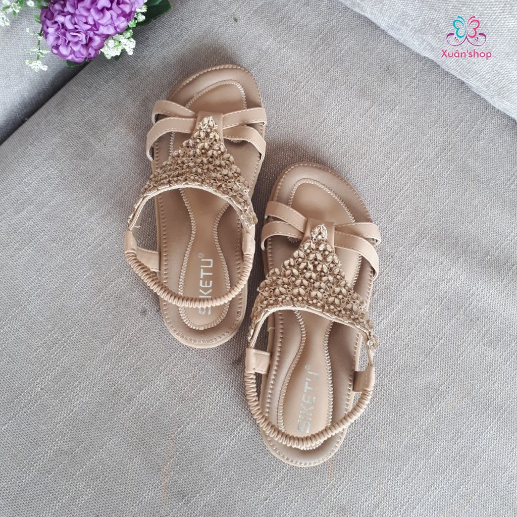 Giày sandal quai chéo Siketu, đế bằng cao 2cm (sẵn size 35, 36, 37)