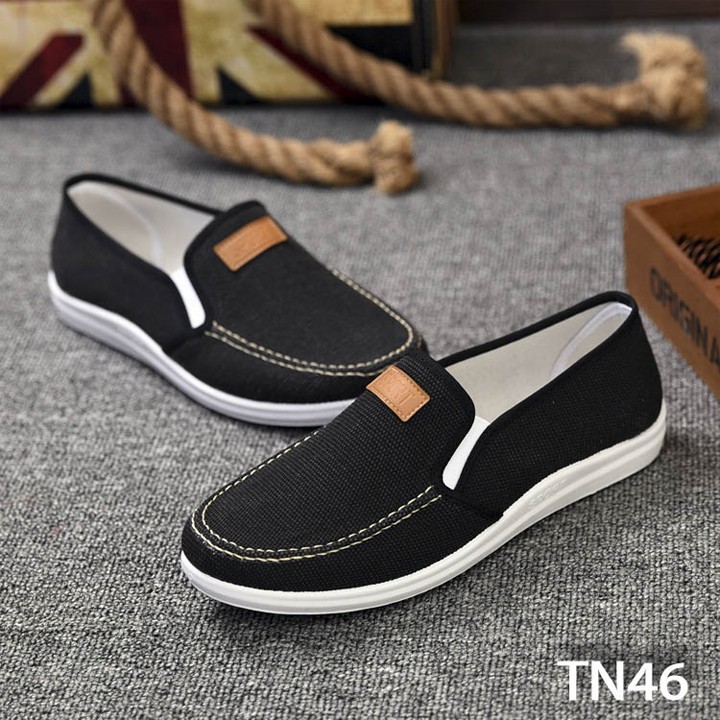 [ GIÁ SẬP SÀN ]Giày Sneaker Thể Thao Đế Êm Chất Vải Cao Cấp TN46 - Đen