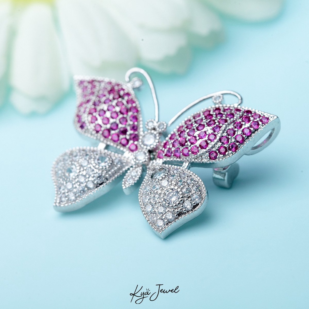 Cài áo Kya Jewel hai màu sang trọng