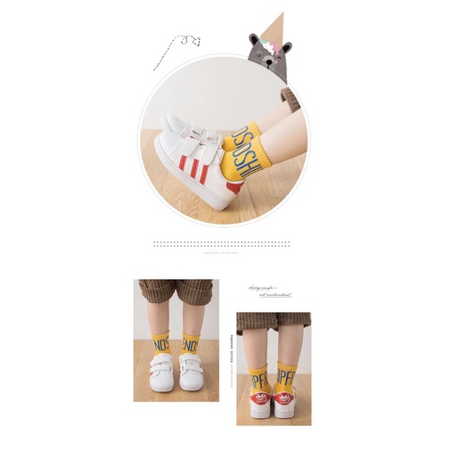 Set 5 đôi tất cao cổ dành cho mùa thu - đông sắc màu đơn giản/tất trẻ em/tất cho bé/tất bé trai/tất bé gái