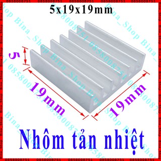 Nhôm tản nhiệt 5x19x19mm tản nhiệt nhôm màu bạc