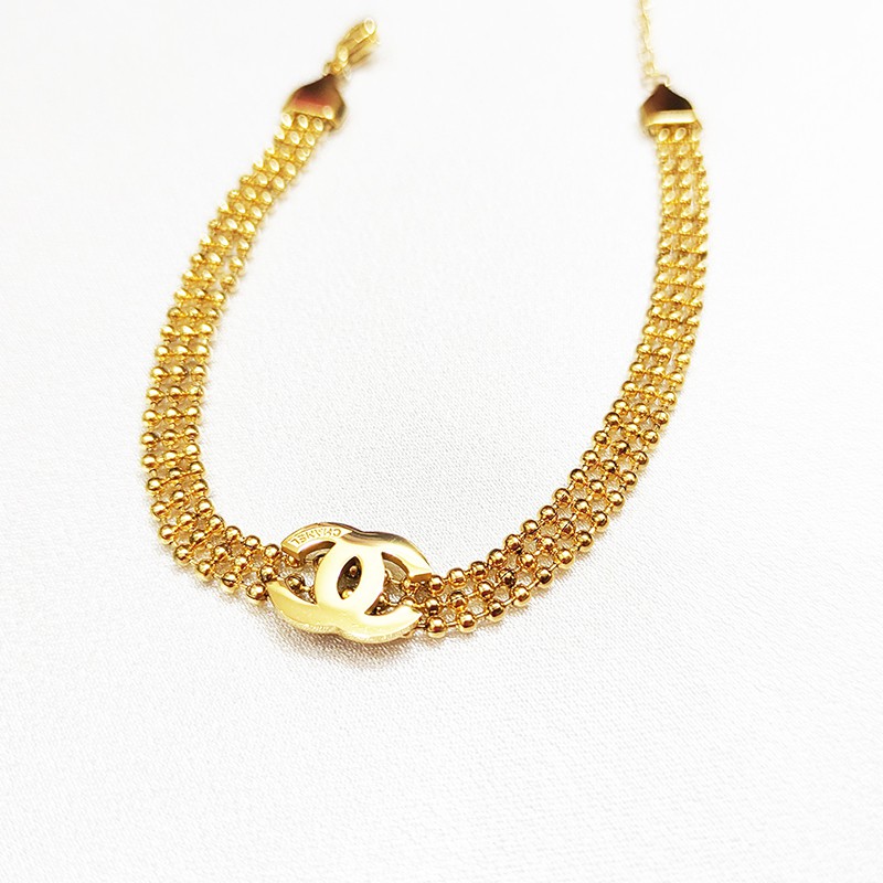 Lắc Tay Nữ 3 Hàng Bi Titan Ko Han Rỉ TT 3708