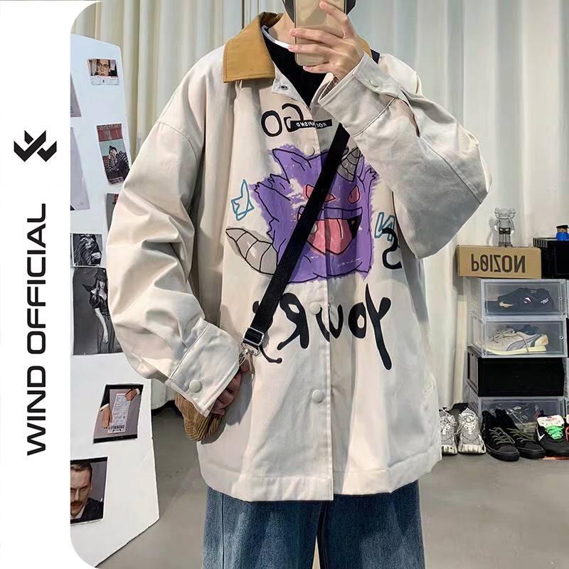 Áo khoác sơ mi kaki WIND cardigan unisex form rộng Go Your ulzzang Wind