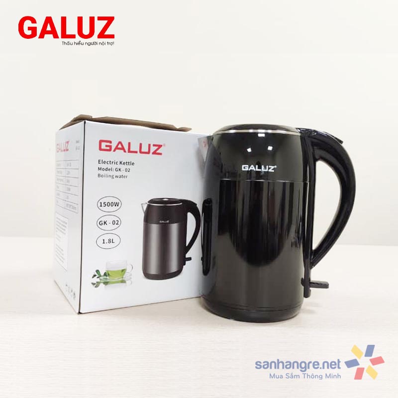 Ấm điện siêu tốc cách nhiệt Galuz GK-02 dung tích 1.8L - Bảo hành 12 tháng