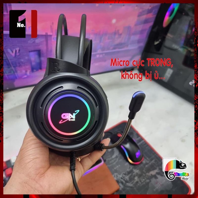 Tai Nghe Gamming Gnet GH3 Plus Led RGB new bảo hành 12 tháng