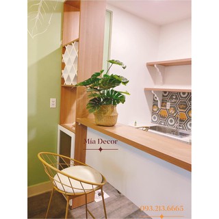 Cây Monstera giả nhỏ để bàn 70cm kèm giỏ cói - F20Beauty - Phong cách hiện đại