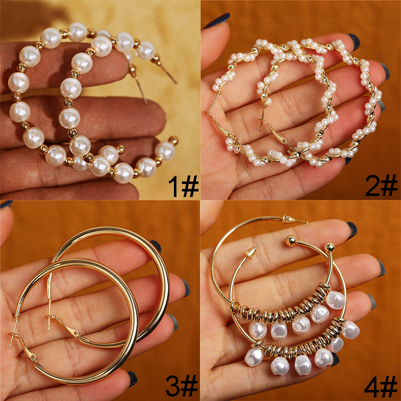 Khuyên tai AY đính ngọc trai giả thời trang dành cho nữ