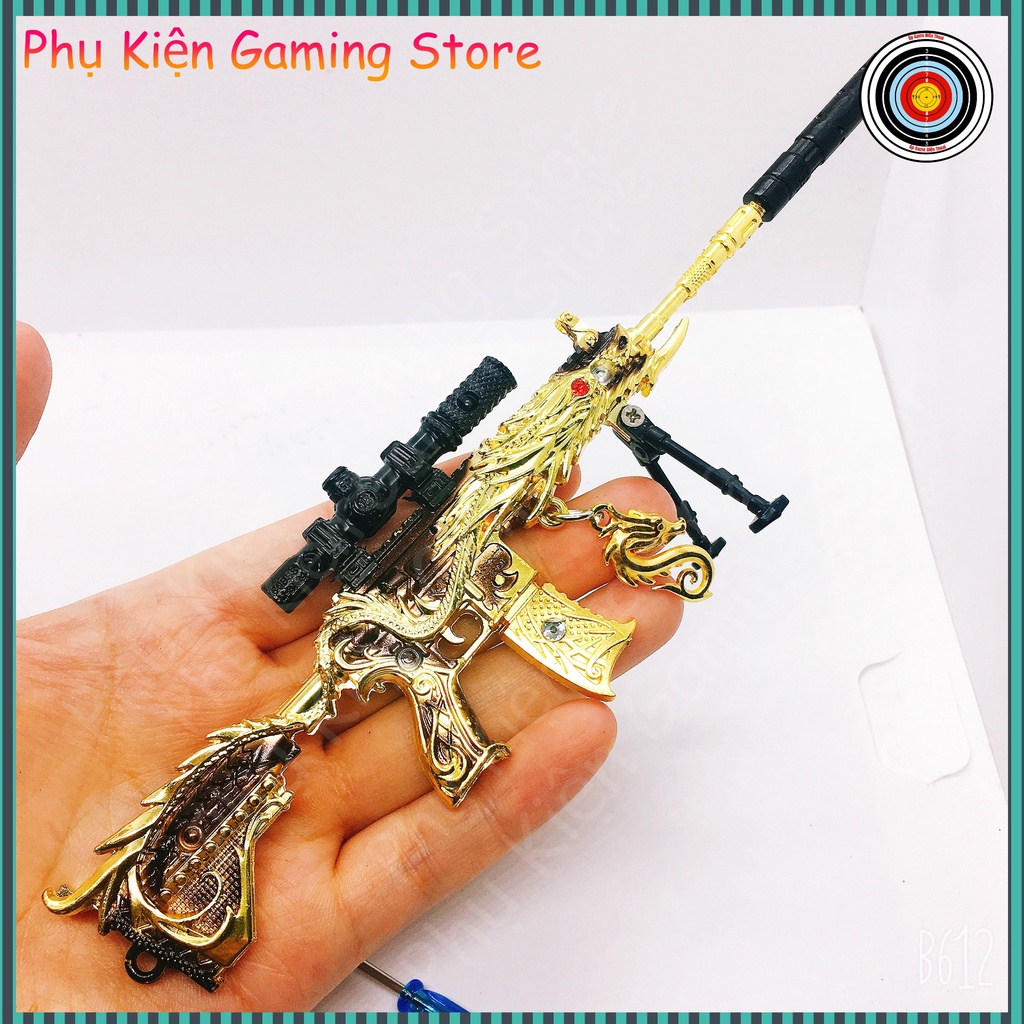 Mô hình súng pubg kim loại lắp ráp M416 Dragon Golden dài 20cm mô phỏng giống thật trong game