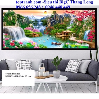 Tranh thêu chữ thập phong cảnh non nước hữu tình thiên nhiên hùng vĩ MN0159 chưa thêu