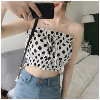 Áo kiểu ống chấm bi