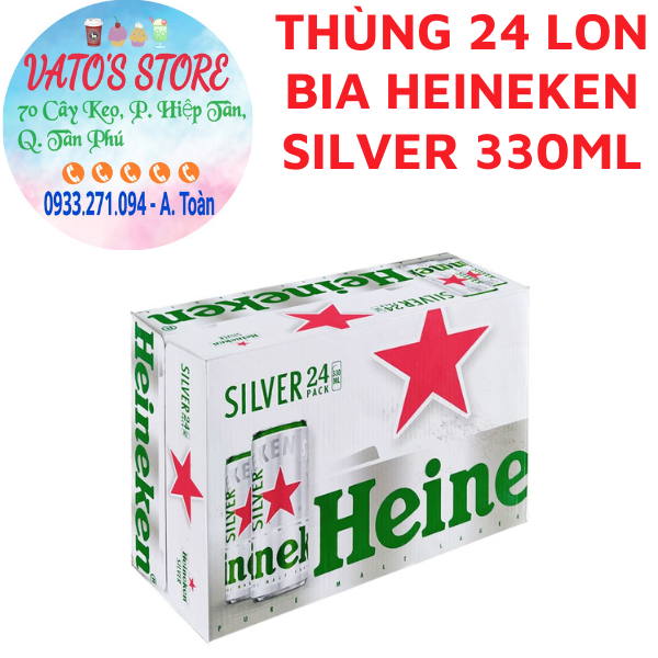 Thùng 24 lon bia Heineken Silver 330ml/lon / Lốc 6 lon bia Heineken Silver 330ml