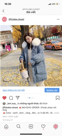 [ORDER] Áo khoác phao lì