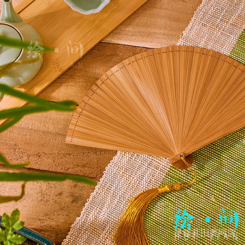 Bai#Quạt Cầm Tay#Quạt Gấp Bằng Tre 18CM 16CM Màu Đen / Xanh Lá / Đỏ