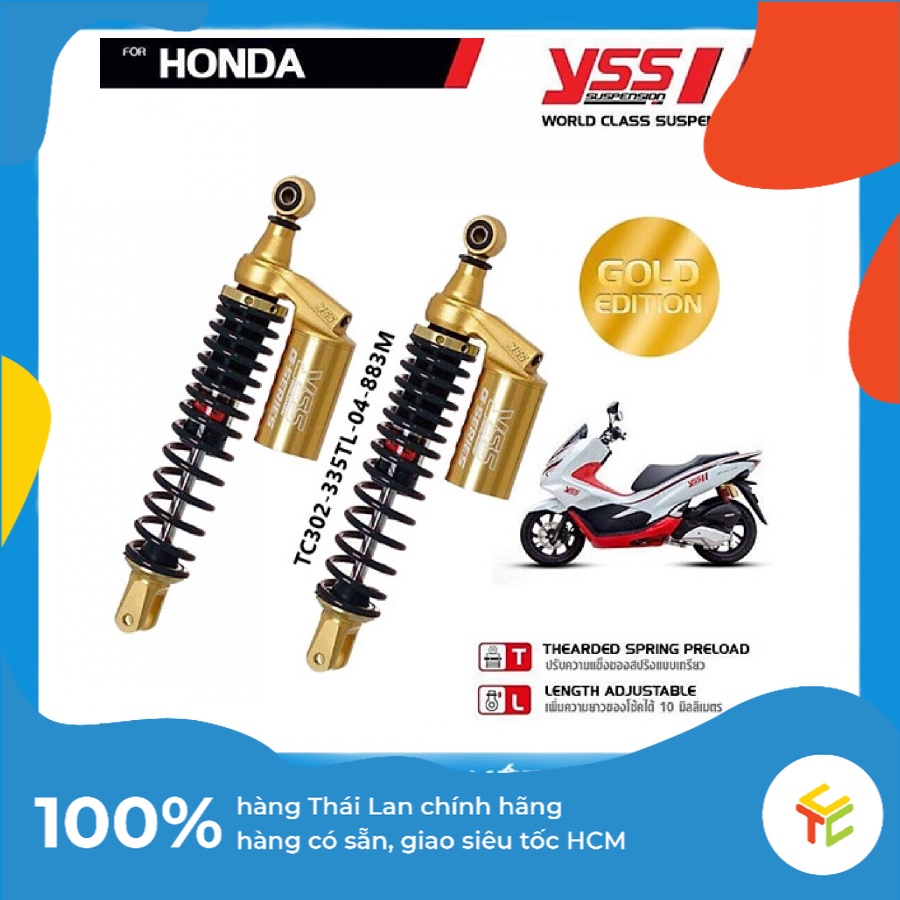 Phuộc Honda PCX AirBlade YSS TC302-335TL-04-883M Vàng Đen Hàng thái chính hãng