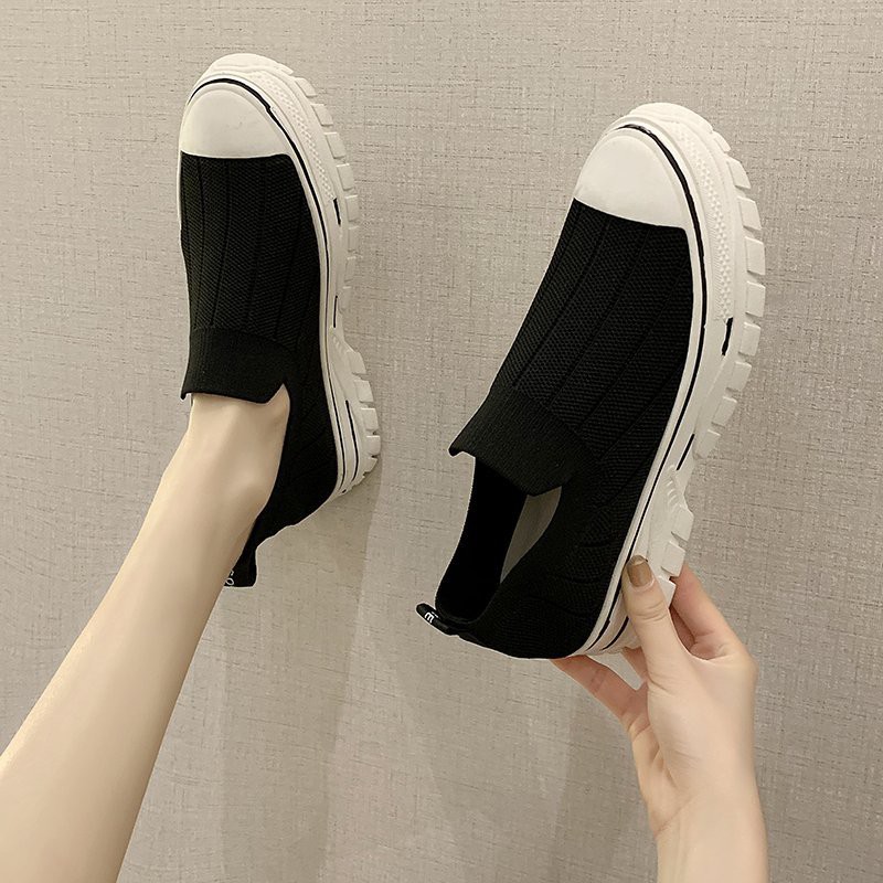 Giày vải mới của phụ nữ giày phổ biến Phong cách hàn quốc giày ban công tất cả các kết hợp giày lười một bước