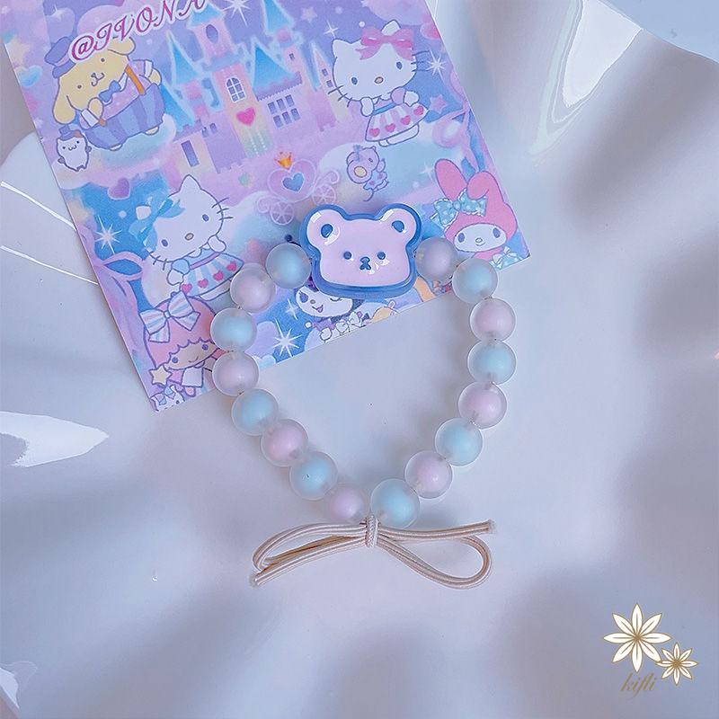 Dây Buộc Tóc Cao Su Đính Hạt Hình Gấu Tươi Mới Và Ngọt Ngào Đa Năng