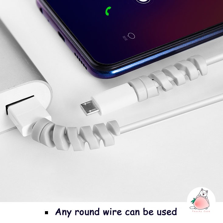 Set 4 phụ kiện bảo vệ cáp sạc/tai nghe hình xoắn ốc bằng silicon chống đứt