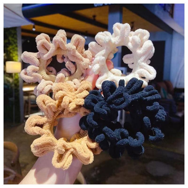 Dây buộc tóc vải lông thiết kế đơn giản thời trang cho nữ